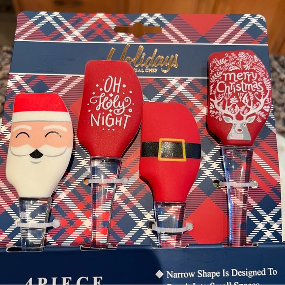 4 PIECE-Christmas-Holiday-Silicone Spatula Set-NWT - Picture 2 of 4